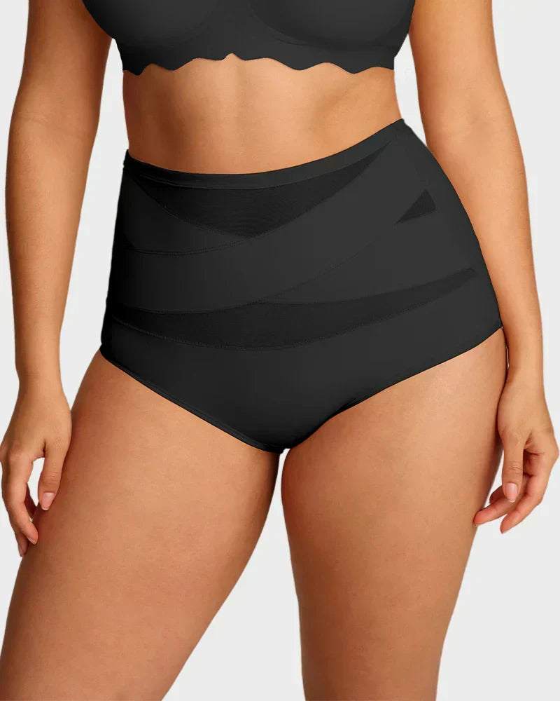 🌸Plus-Size High-Waist Cross Tummy Control Panties
