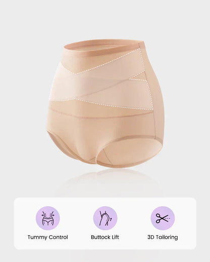 🌸Plus-Size High-Waist Cross Tummy Control Panties