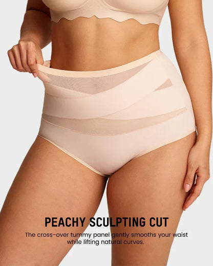🌸Plus-Size High-Waist Cross Tummy Control Panties