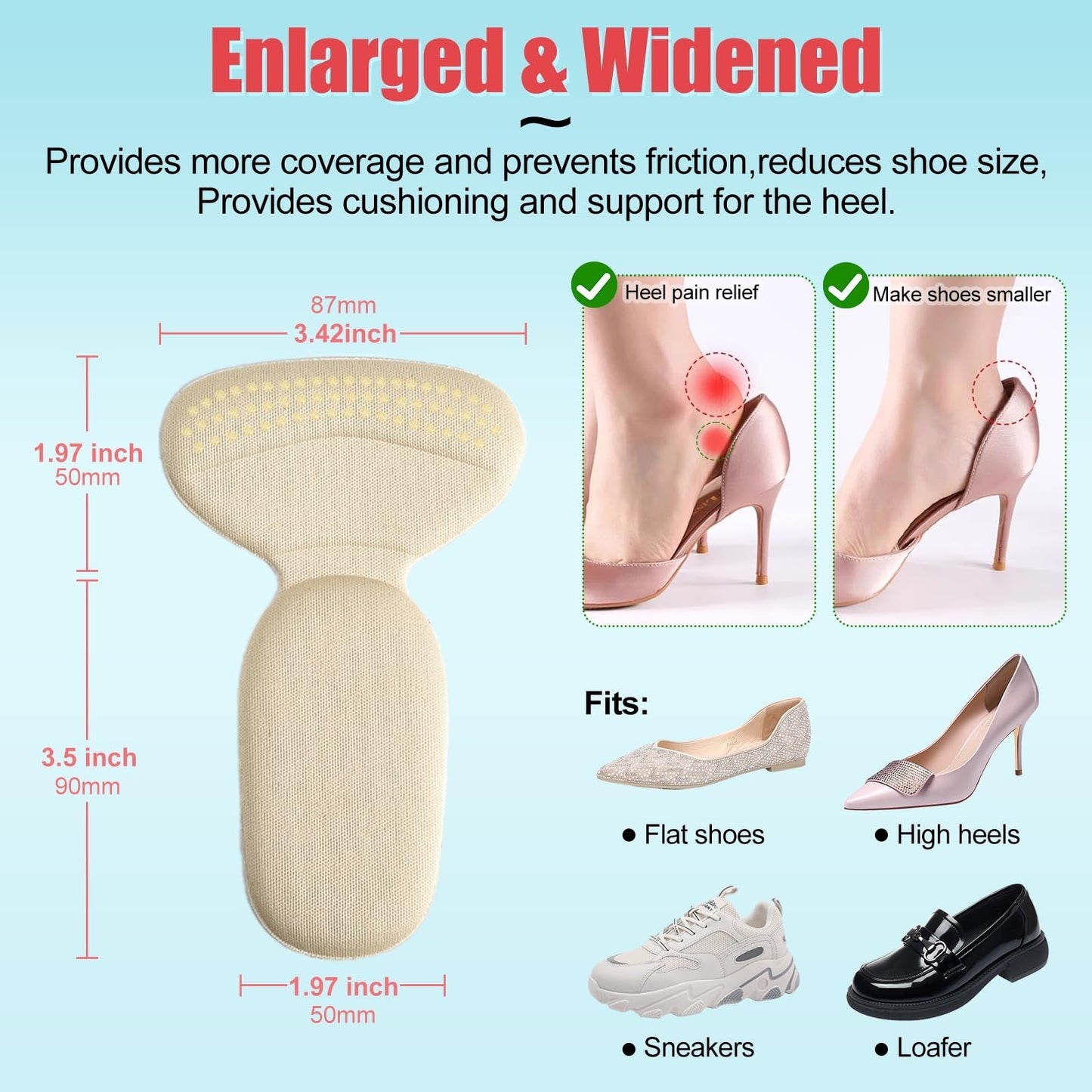 👠 Anti-Slip Heel Cushion Pads – Better Fit Less Rubbing