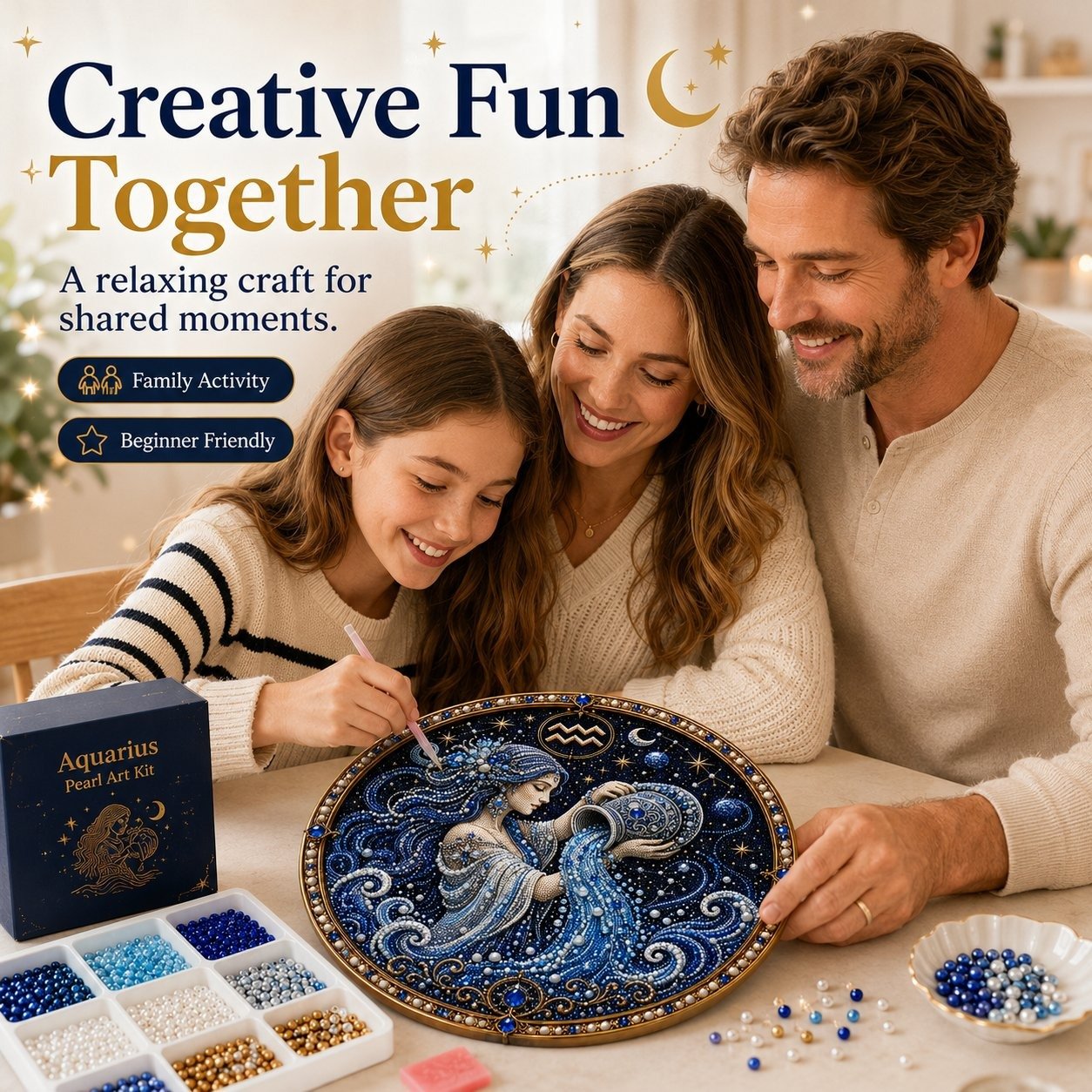 ♈ 12-Sign Zodiac Pearl Art DIY Kit – Create Your Sparkling Sign UPSELL