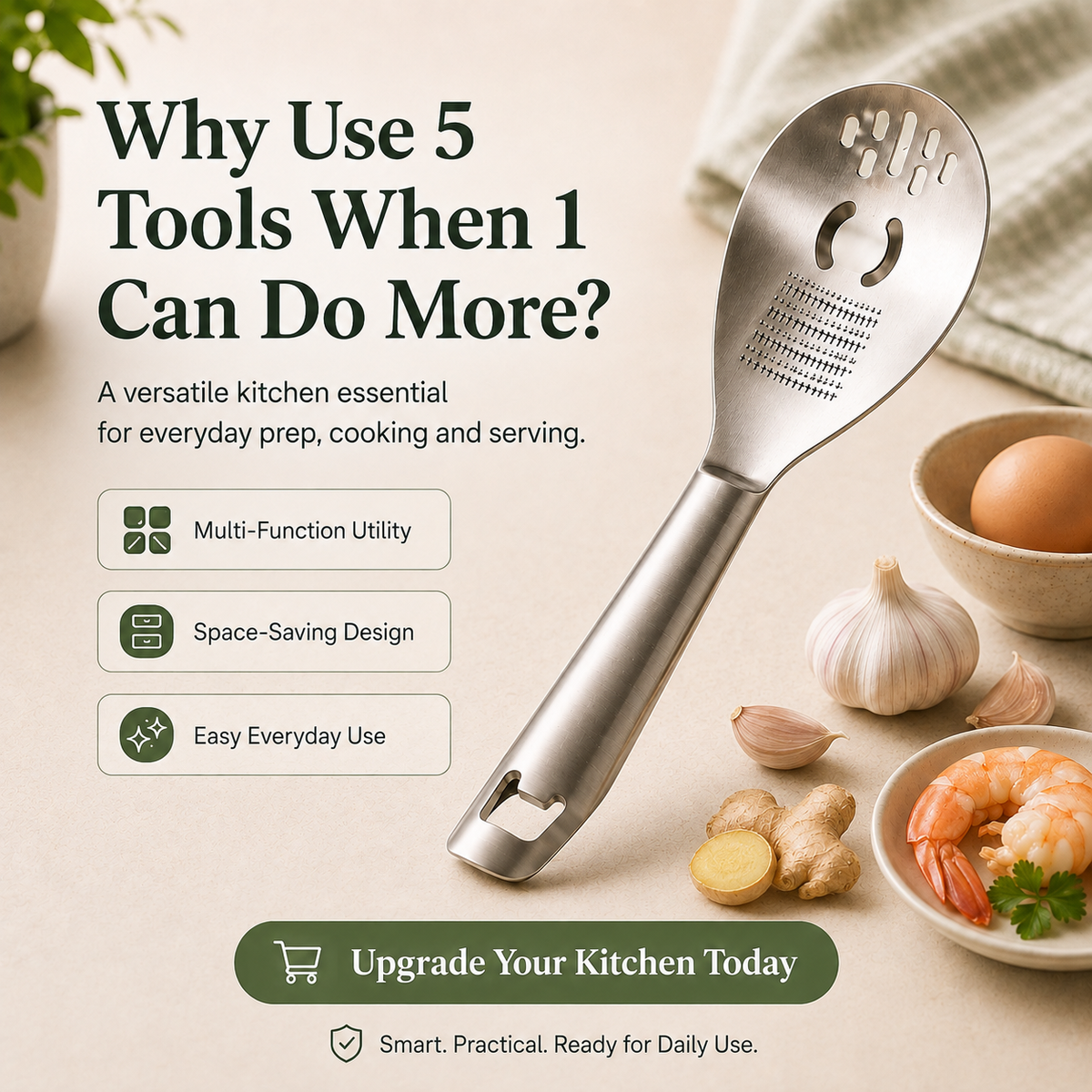 🥄 6-in-1 Kitchen Spoon – Prep With Less Clutter