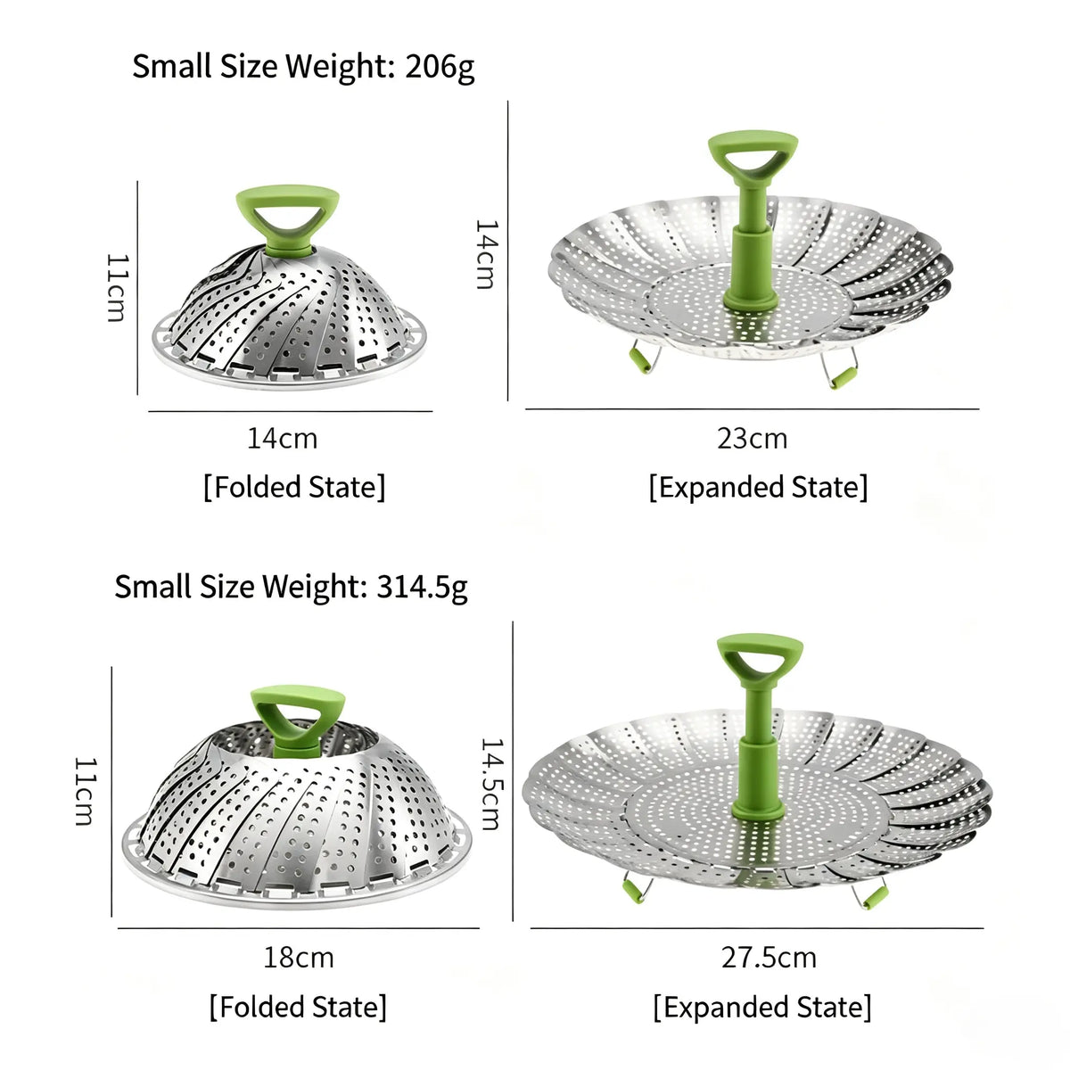 🥦 Expandable Stainless Steel Steamer Basket – Fits More Pots