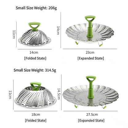 🥦 Expandable Stainless Steel Steamer Basket – Fits More Pots