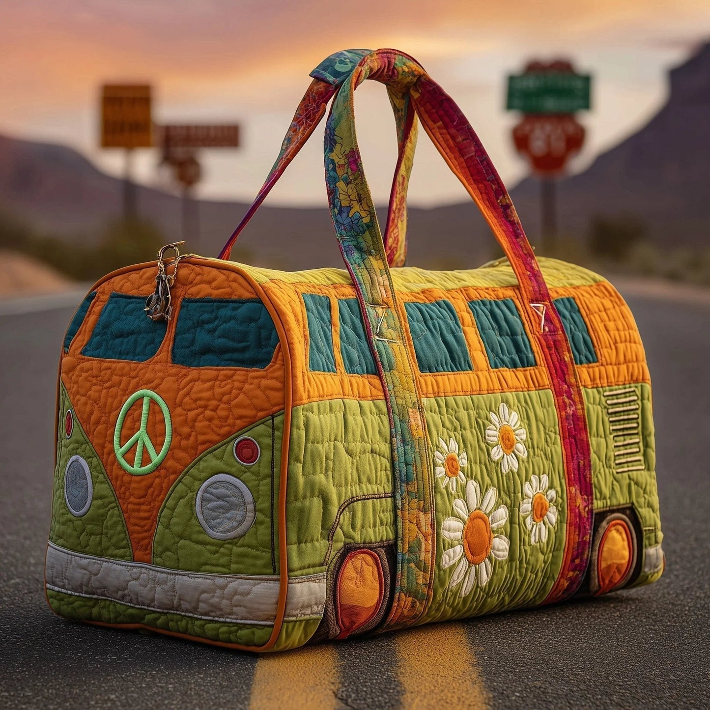 💞LAST DAY 50% OFF ✨Orodira® Hippie Journey Quilted Duffle Bag 3