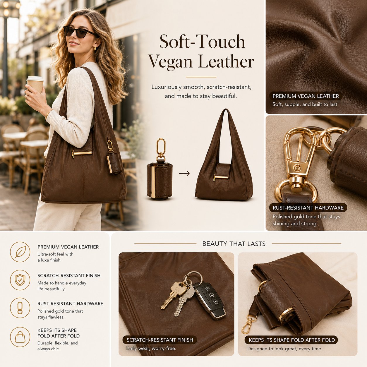 👜Orodira® Pocket-Sized Foldable Tote – Clips to Your Keys and Opens in Seconds