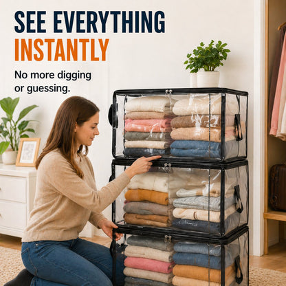 🎁💞LAST DAY 50% OFF ✨📦Orodira®Large Heavy-Duty Thick Plastic Clear Storage