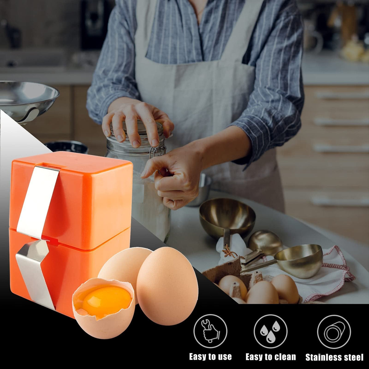 🥚 Quick Egg Cracker Tool – Cleaner Easier Egg Opening