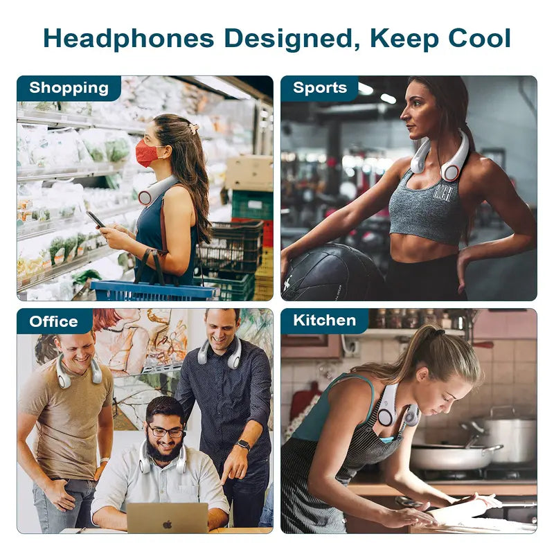 ❄️LAST DAY 50% OFF ✨Orodira®Portable Neck Fan, Bladeless Wearable Personal Fan, Hands-Free Cooling for Outdoor & Office