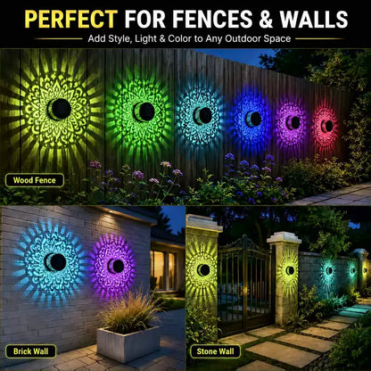 🏡☀️Seven-Color Changing Solar Mandala Projection Wall Light