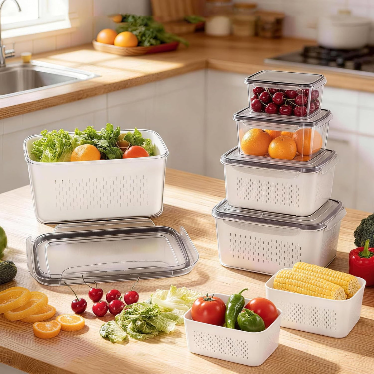💷Food Saver Fridge Containers – See Your Fresh Produce Before It Goes Bad