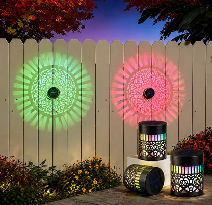 🏡☀️Seven-Color Changing Solar Mandala Projection Wall Light