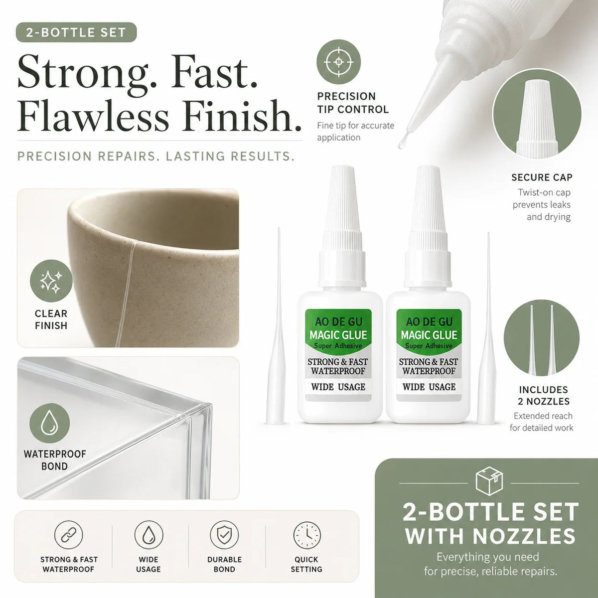 ⚡ Fast-Setting Super Glue Kit – 4 × 20mL Per Set