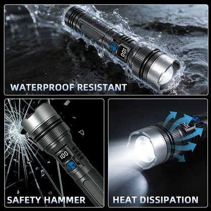 🔦2-in-1 Rechargeable Flashlight & Emergency Power Bank