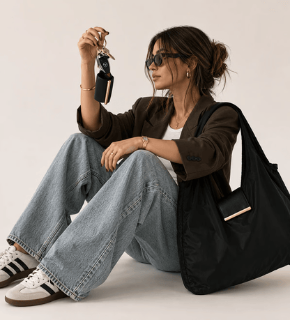 👜Orodira® Pocket-Sized Foldable Tote – Clips to Your Keys and Opens in Seconds