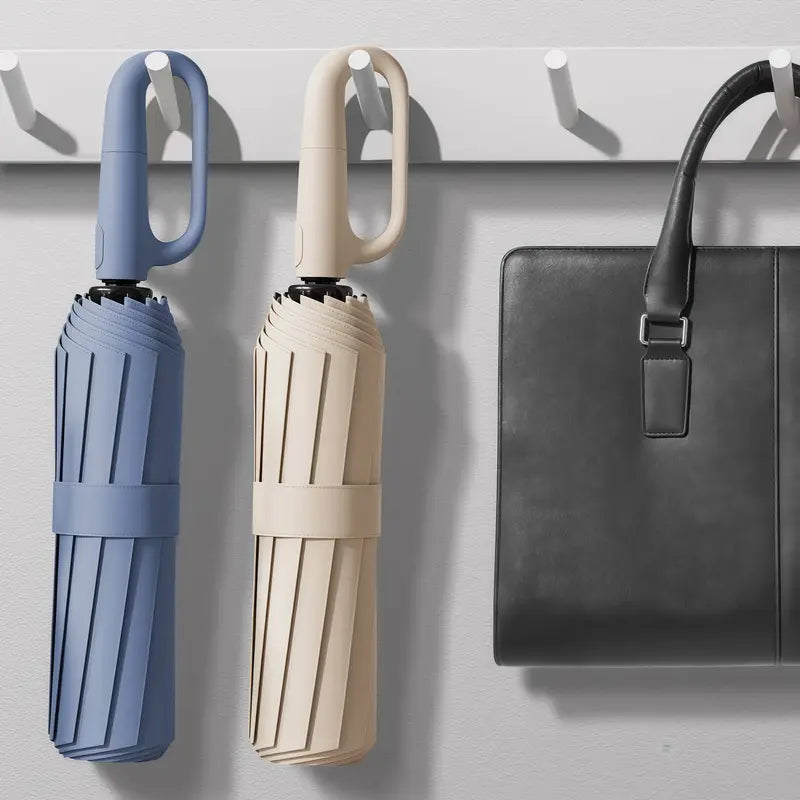 ☔ Automatic Open-Close Umbrella with Clip Handle