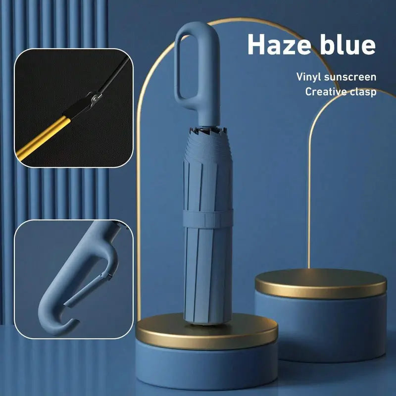 ☔ Automatic Open-Close Umbrella with Clip Handle