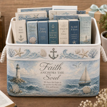 ✝️ Faith-Inspired Foldable Storage Basket – 3 Scripture Designs