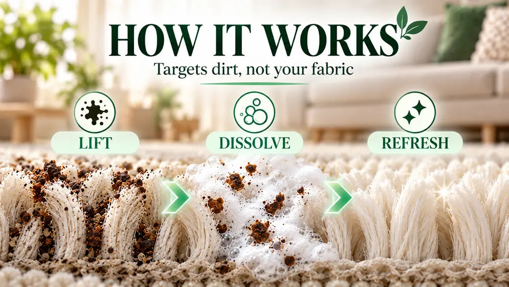 How Dluvivo foam lifts dissolves and refreshes carpet fibers