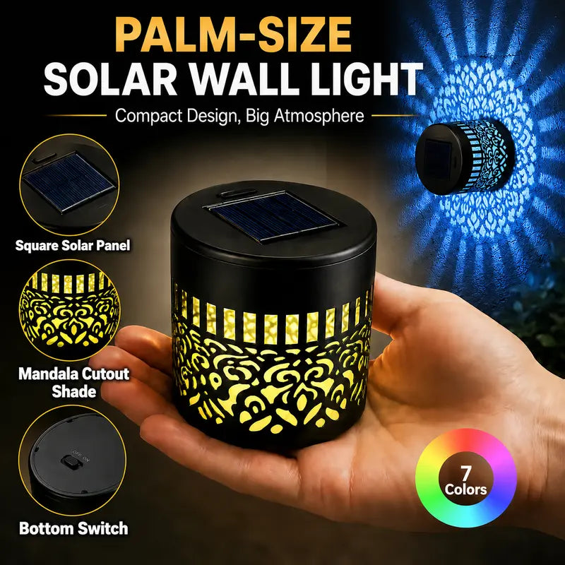 🏡☀️Seven-Color Changing Solar Mandala Projection Wall Light