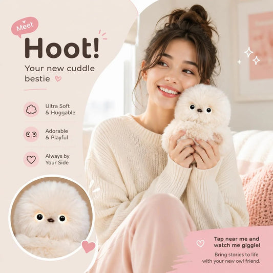 Orodira®🦉 Interactive Talking Owl Plush Bag Charm – Repeats Your Voice Sings and Turns Its Head