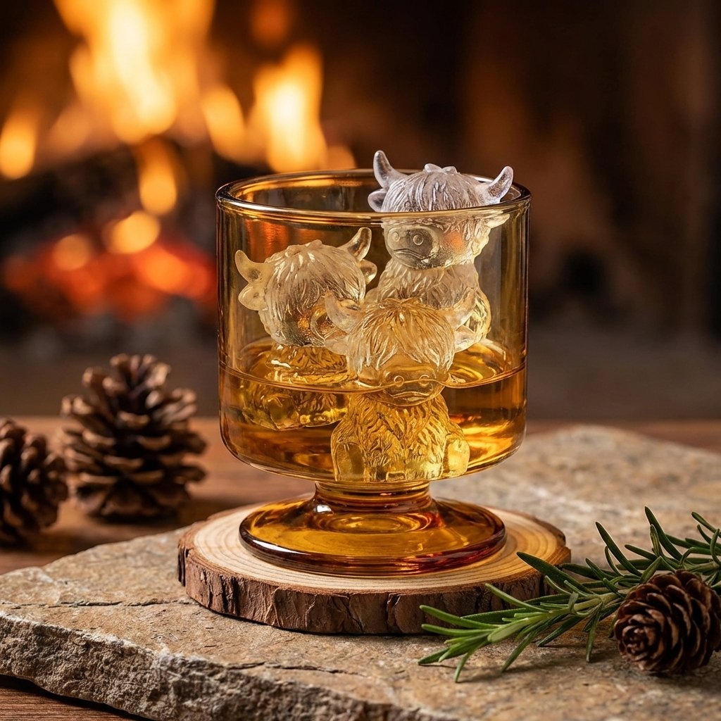 Orodira®🐮Mini Highland Cow Ice Cube & Dessert Mold🍪Cute 3D Ice for Drinks, Parties & Gifts💕