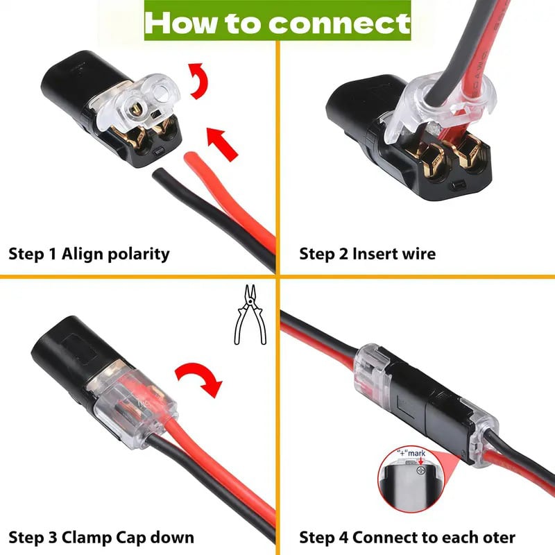 ⚡ 2-Pin Quick Wire Connectors – Fast Secure Connections