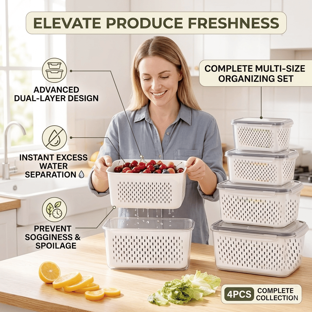 💷Food Saver Fridge Containers – See Your Fresh Produce Before It Goes Bad