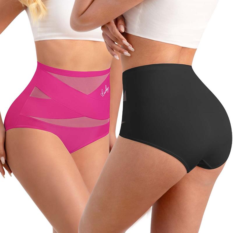 🌸Plus-Size High-Waist Cross Tummy Control Panties