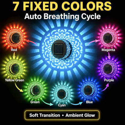 🏡☀️Seven-Color Changing Solar Mandala Projection Wall Light