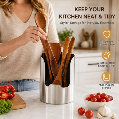 🍴 Stainless Steel Utensil Organizer with Drain Notch