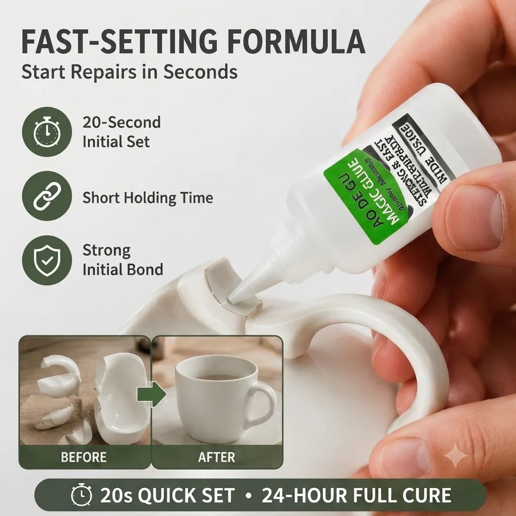 ⚡ Fast-Setting Super Glue Kit – 4 × 20mL Per Set