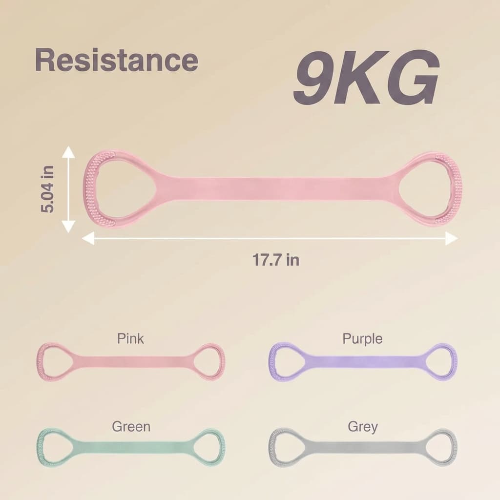 💞LAST DAY 50% OFF ✨Polishpops® Figure 8 Resistance Bands – Silicone Exercise Bands for Women