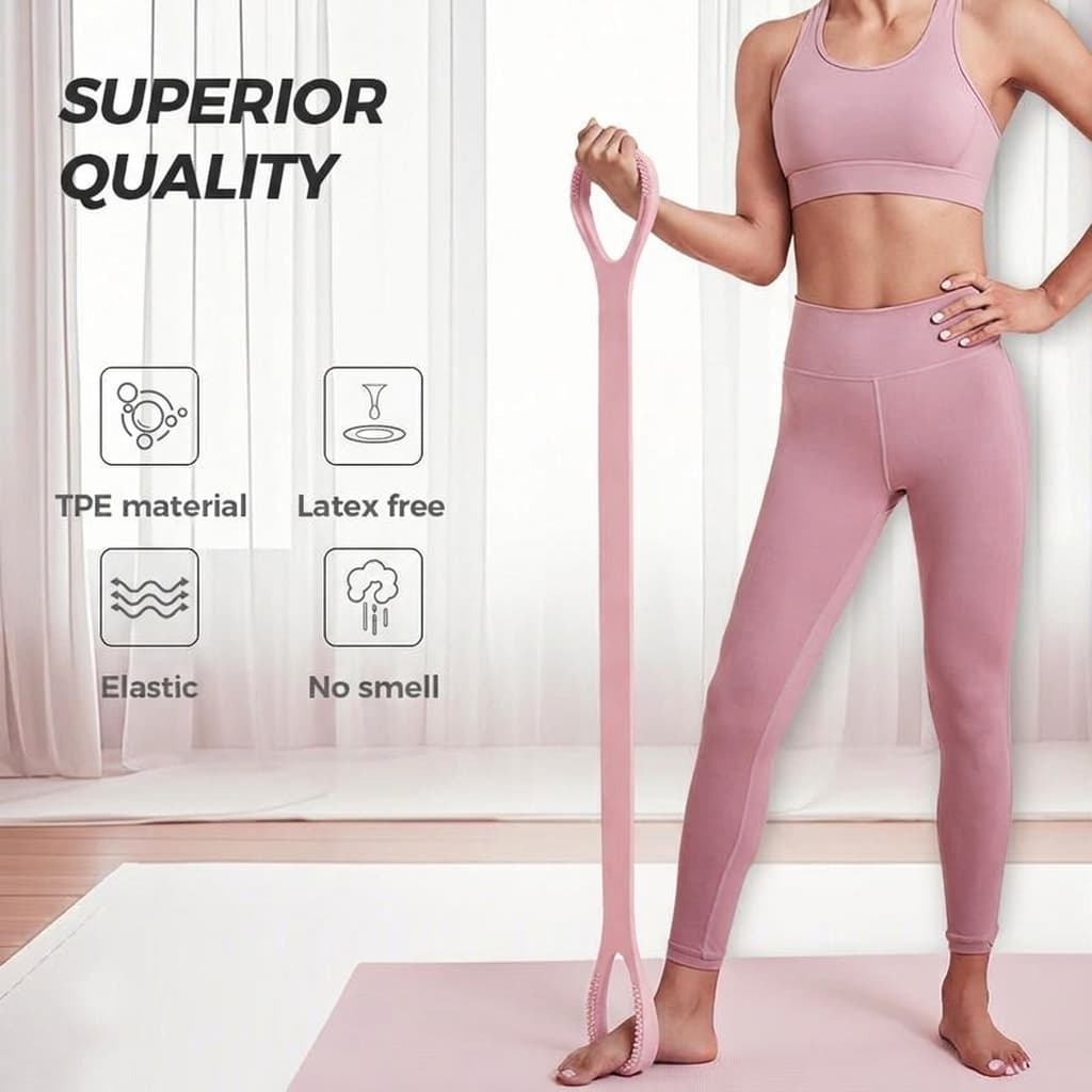 💞LAST DAY 50% OFF ✨Polishpops® Figure 8 Resistance Bands – Silicone Exercise Bands for Women