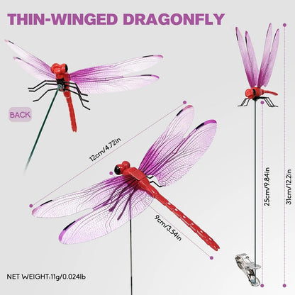 Orodira®✨Outdoor Fake Dragonfly Rod Clip, Garden Metal Dragonfly Clip
