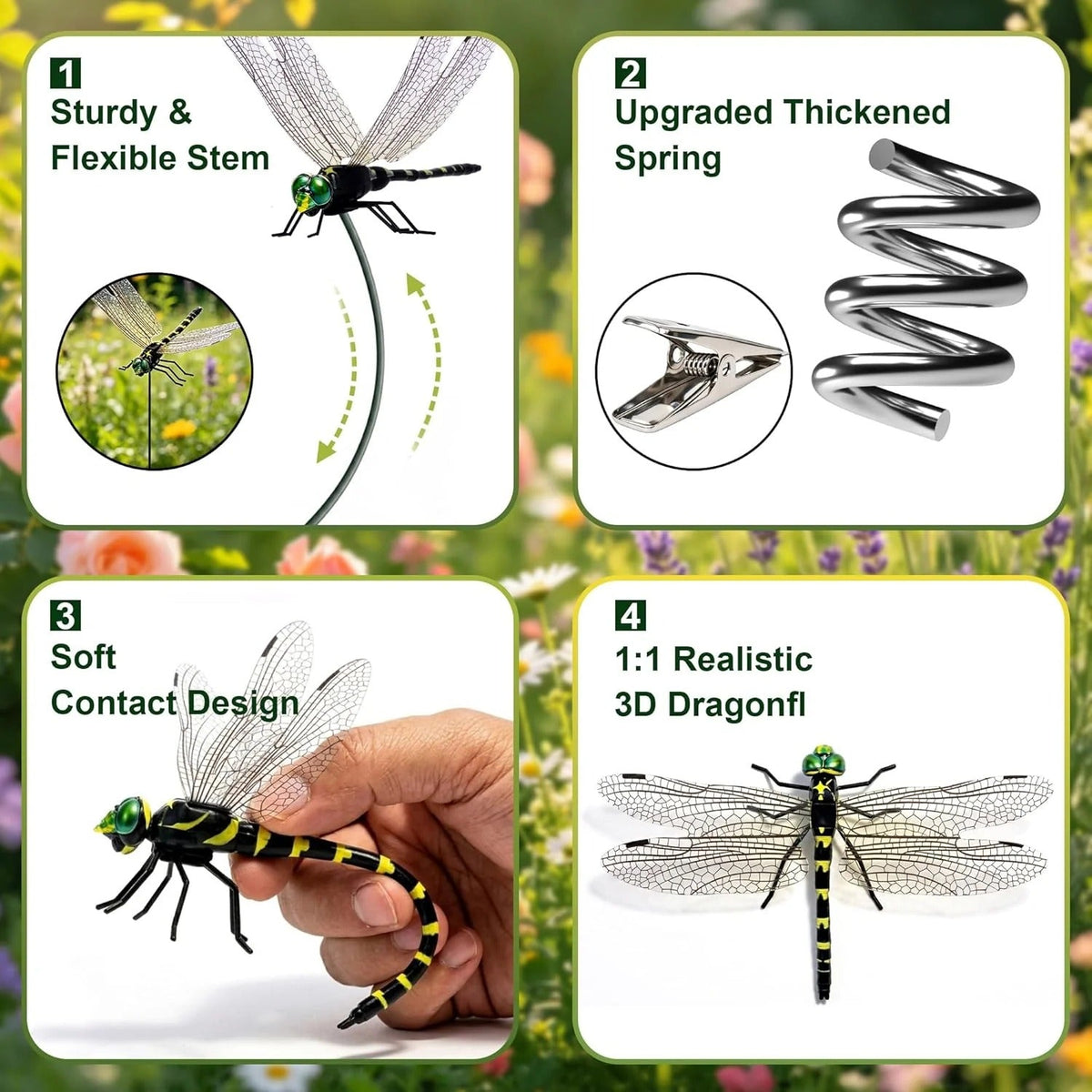 Orodira®✨Outdoor Fake Dragonfly Rod Clip, Garden Metal Dragonfly Clip