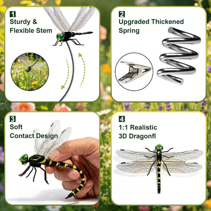 Orodira®✨Outdoor Fake Dragonfly Rod Clip, Garden Metal Dragonfly Clip