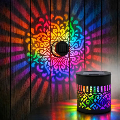 🏡☀️Seven-Color Changing Solar Mandala Projection Wall Light