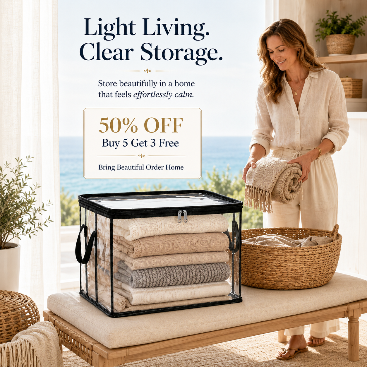 🎁💞LAST DAY 50% OFF ✨📦Orodira®Large Heavy-Duty Thick Plastic Clear Storage