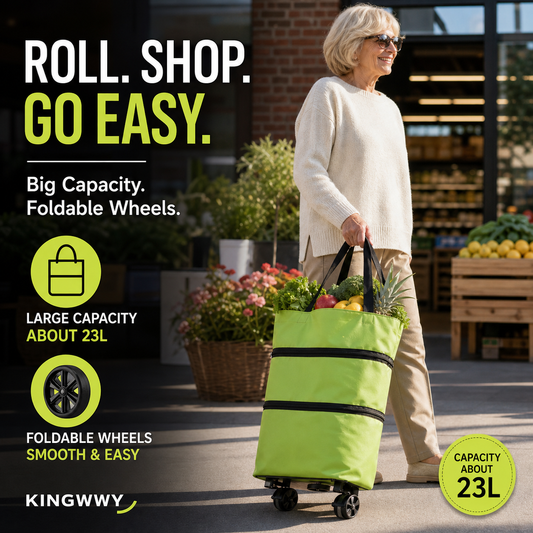 Orodira®🛒 Foldable 2-in-1 Rolling Shopping Bag