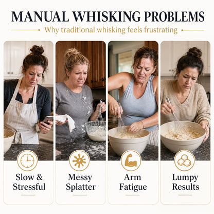 ⏳ FINAL 24 HOURS · 50% OFF🥄Stainless Steel Hand-Push Rotary Whisk – Mix Faster With Less Wrist Effort
