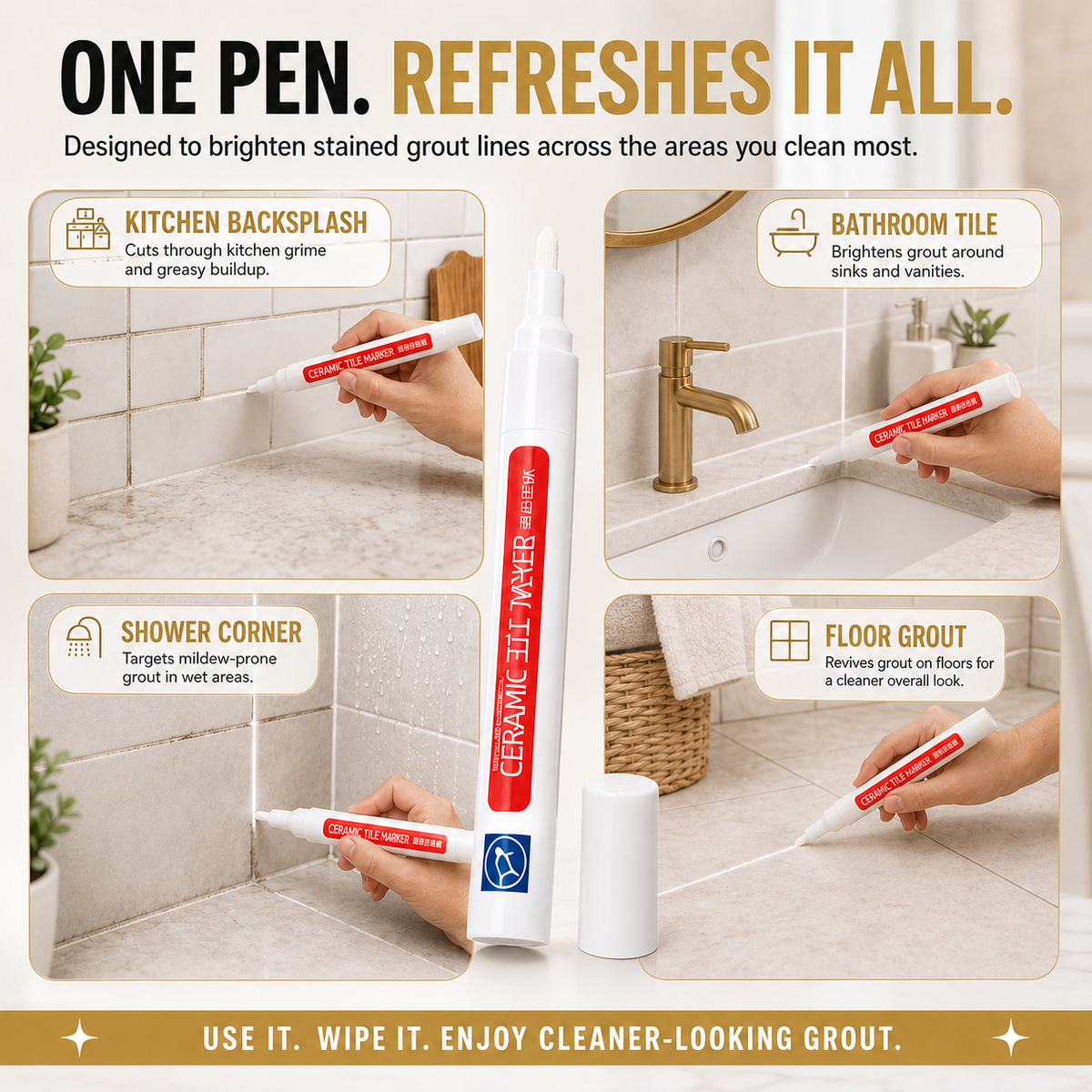 ⏳ FINAL 24 HOURS · 75% OFF✨Anti-mould and waterproof joint pen for ceramic tiles UPSELL