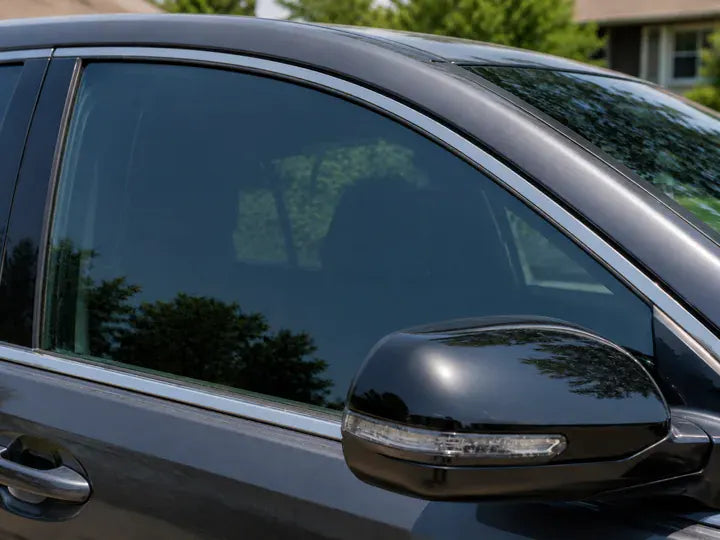 After cleaning hard-water spots on car glass