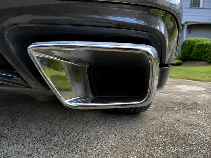 After cleaning buildup on chrome trim
