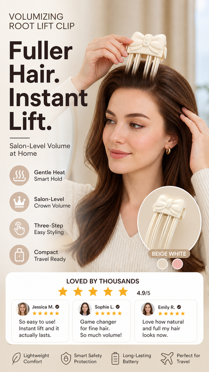 ✨ Wireless Heated Root Lift Clip – Quick Crown Volume at Home