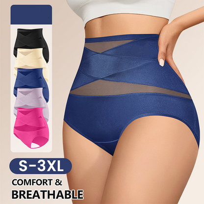 🌸Plus-Size High-Waist Cross Tummy Control Panties
