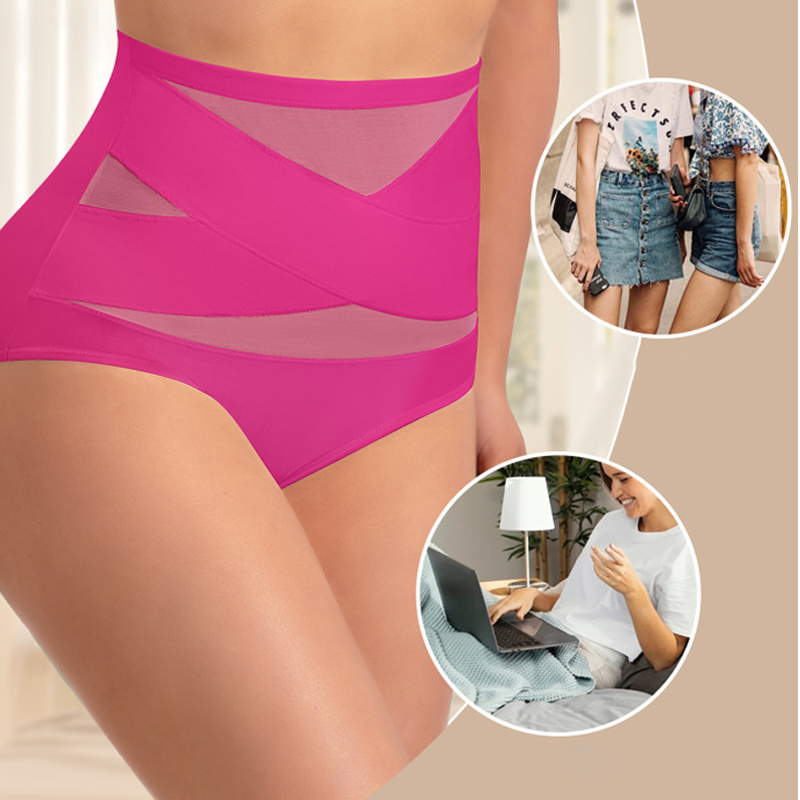 🌸Plus-Size High-Waist Cross Tummy Control Panties