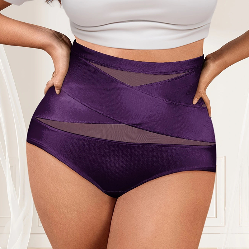 🌸Plus-Size High-Waist Cross Tummy Control Panties