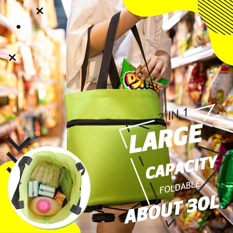 Orodira®🛒 Foldable 2-in-1 Rolling Shopping Bag UPSELL
