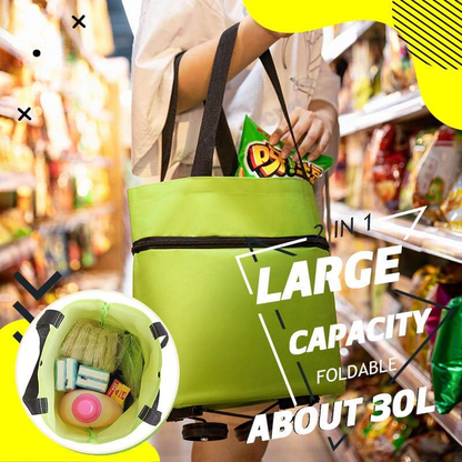 Orodira®🛒 Foldable 2-in-1 Rolling Shopping Bag UPSELL